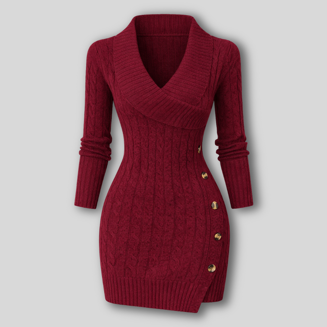 Samantha| Abito Maglione Con Collo E Maniche Lunghe