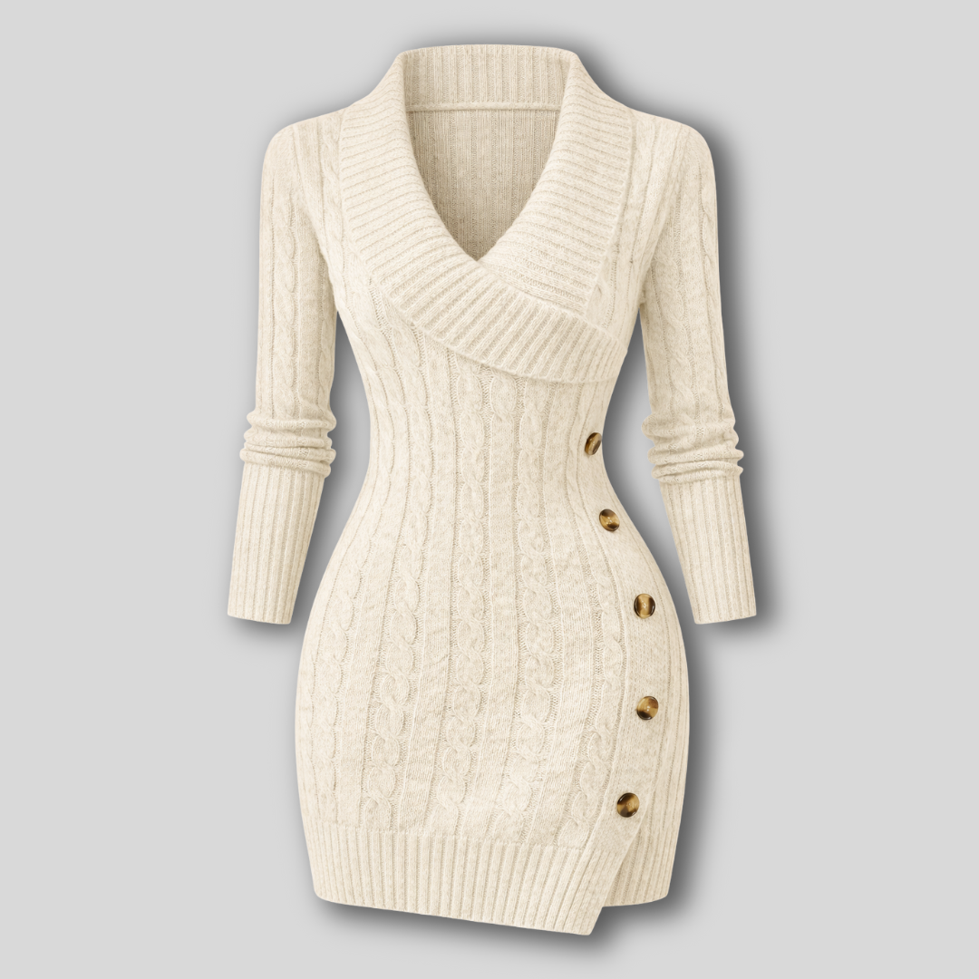 Samantha| Abito Maglione Con Collo E Maniche Lunghe