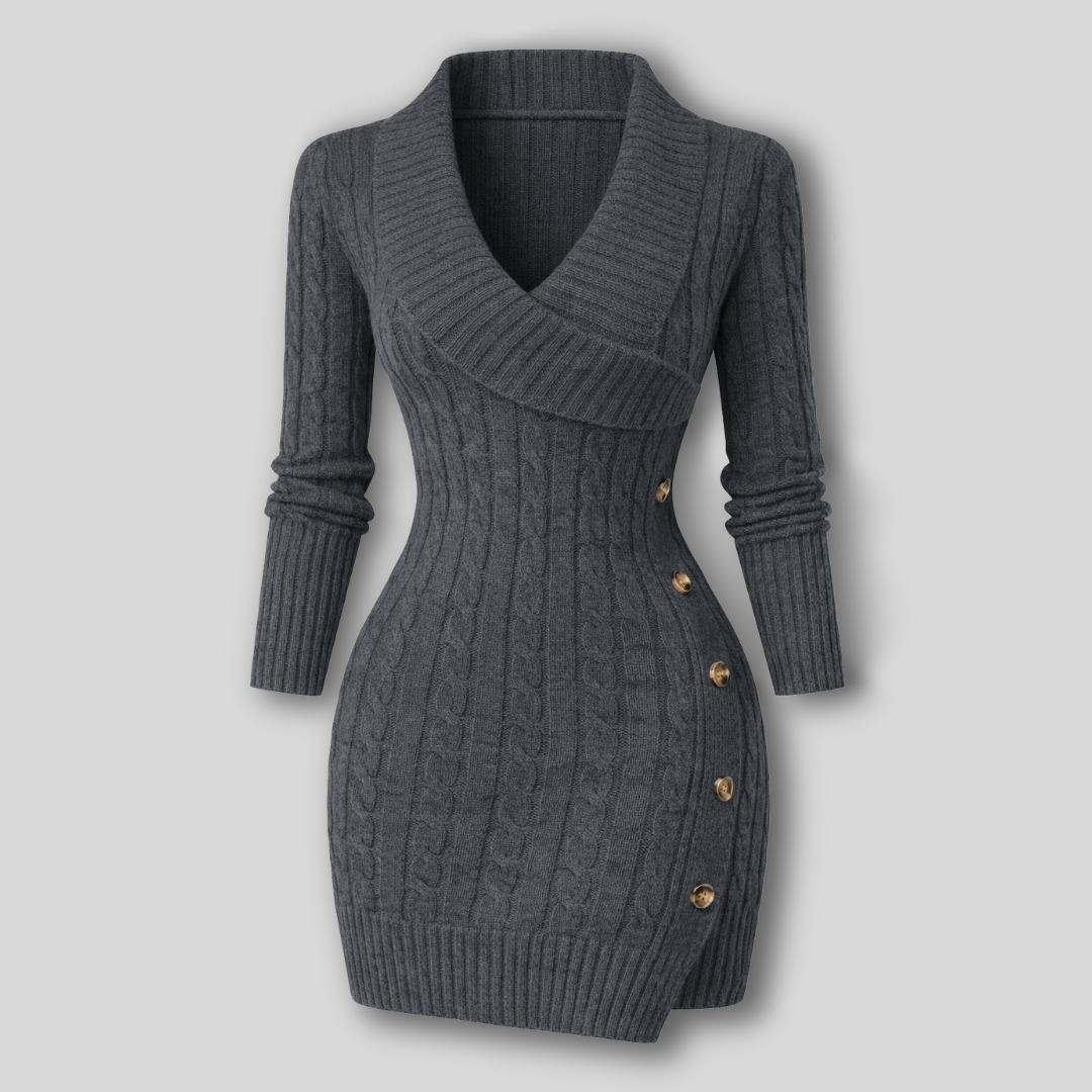 Samantha| Abito Maglione Con Collo E Maniche Lunghe